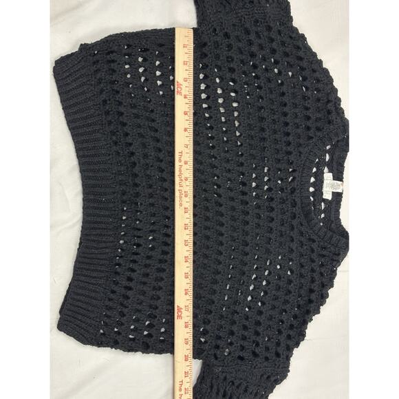 FULL TILT Women’s M Open Chunky Knit Long Sleeve Sweater Black Boho Whimsygoth - Picture 6 of 7